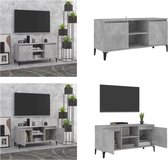vidaXL Tv-meubel met metalen poten 103-5x35x50 cm betongrijs - Tv-kast - Tv-kasten - Tv-standaard - Tv-standaarden