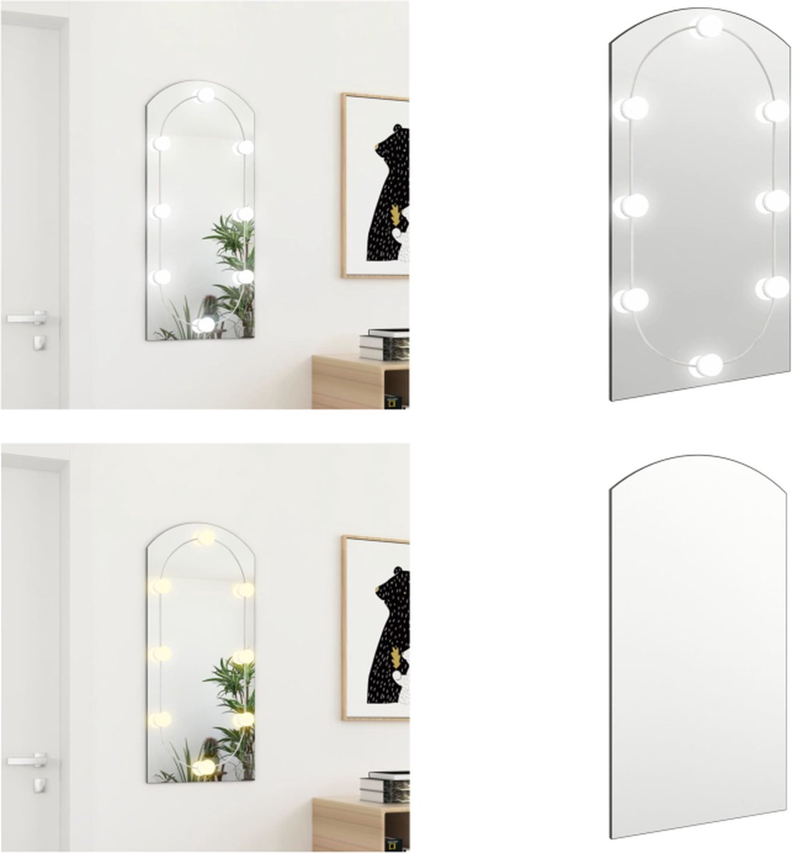 Edwardian spiegel met boog 50x70cm - - de klassieke