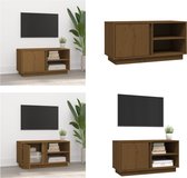 vidaXL Tv-meubel 80x35x40-5 cm massief grenenhout honingbruin - Tv Meubel - Tv Meubels - Tv Kast - Tv Kasten