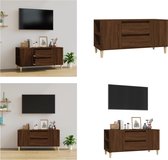 vidaXL Tv-meubel 102x44-5x50 cm bewerkt hout bruineikenkleurig - Tv-kast - Tv-kasten - Tv-meubel - Hifi-meubel