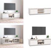 vidaXL Tv-meubel 140x35x40 cm massief grenenhout wit - Tv Meubel - Tv Meubels - Tv Kast - Tv Kasten