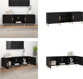 vidaXL Tv-meubel 150x30x50 cm bewerkt hout zwart - Tv-kast - Tv-kasten - Tv-meubel - Hifi-meubel