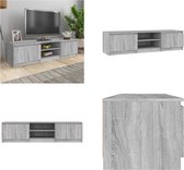 vidaXL Tv-meubel 140x40x35-5 cm bewerkt hout grijs sonoma eikenkleurig - Tv-kast - Tv-kasten - Tv-meubel - Hifi-meubel
