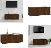 vidaXL Tv-meubel 80x34x30 cm bewerkt hout bruineikenkleurig - Tv-kast - Tv-kasten - Tv-meubel - Hifi-meubel