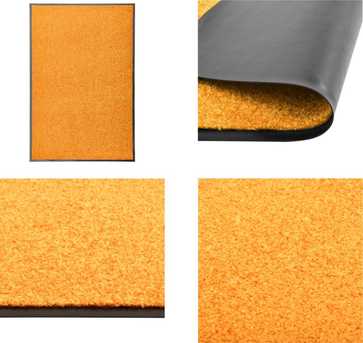 VidaXL Deurmat wasbaar 60x90 cm oranje Mat Matten Deurmat Deurmatten