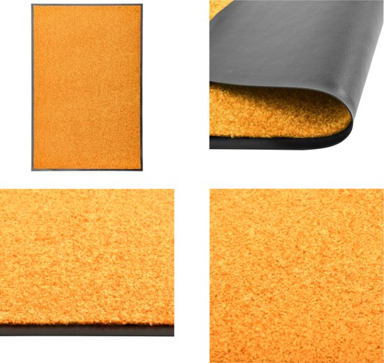 vidaXL Deurmat wasbaar 60x90 cm oranje - Mat - Matten - Deurmat - Deurmatten