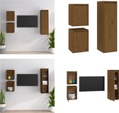 vidaXL Tv-meubelen 3 st massief grenenhout honingbruin - Tv-kast - Tv-kasten - Tv-meubel - Hifi-meubel