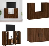 vidaXL 3-delige Tv-meubelset bewerkt hout bruineikenkleurig - Tv-kast - Tv-kasten - Tv-meubel - Hifi-meubel