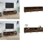 vidaXL Tv-meubel 150x30x44-5 cm bewerkt hout gerookt eikenkleurig - Tv-meubel - Tv-meubels - Tv-standaard - Televisiemeubel