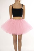 KIMU® Tutu Lichtroze Tule Rokje - Maat XL XXL 3XL - Roze Petticoat Rok Dames - Onderrok Tulerok Volwassenen Barbie Unicorn Blacklight Festival
