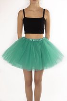 KIMU® Tutu Turquoise Tule Rokje - Maat M L - 164 170 176 - Blauw Groen Petticoat Rok Dames - Tulerok Volwassenen Danseres Festival