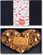 Valentijn Chocoladehart Lotus - Chocolade Cadeau - Ambachtelijke Belgische Chocolade - Valentijns Chocolade - Luxe Verpakking