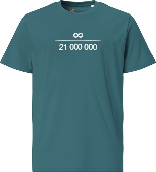 Bitcoin Infinity Symbool - Unisex - 100% Biologisch Katoen - Kleur Groen- Maat XL | Bitcoin cadeau| Crypto cadeau| Bitcoin T-shirt| Crypto T-shirt| Crypto Shirt| Bitcoin Shirt| Bitcoin Merch| Crypto Merch| Bitcoin Kleding