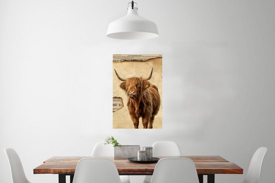 Affiche Highlander écossais - Vintage - Parchemin - 60x90 cm