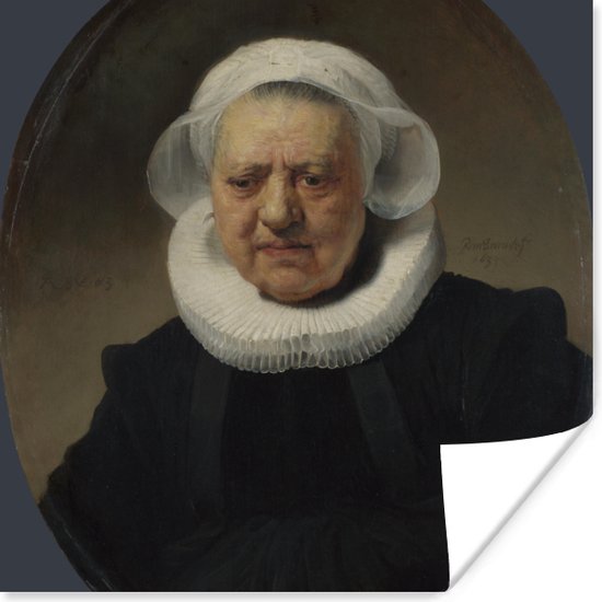 Poster Portret van Aechje Claesdr - Rembrandt van Rijn - 75x75 cm