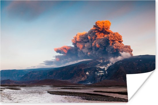 Poster Vulkaan schoonheid van de natuur - 90x60 cm