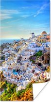 Poster Gebergte Santorini Griekenland - 20x40 cm