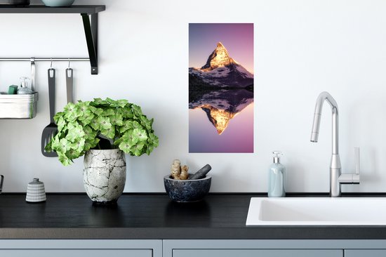 Affiche Cervin au lever du soleil du Riffelsee en Suisse - 20x40 cm