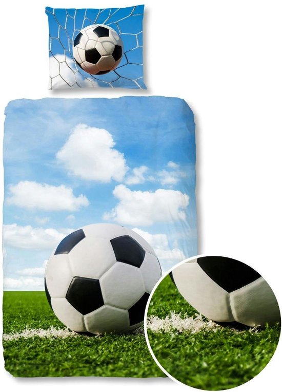 Good Morning Voetbal - Flanelle - Housse de couette - Simple - 140x200 / 220 cm - Multi