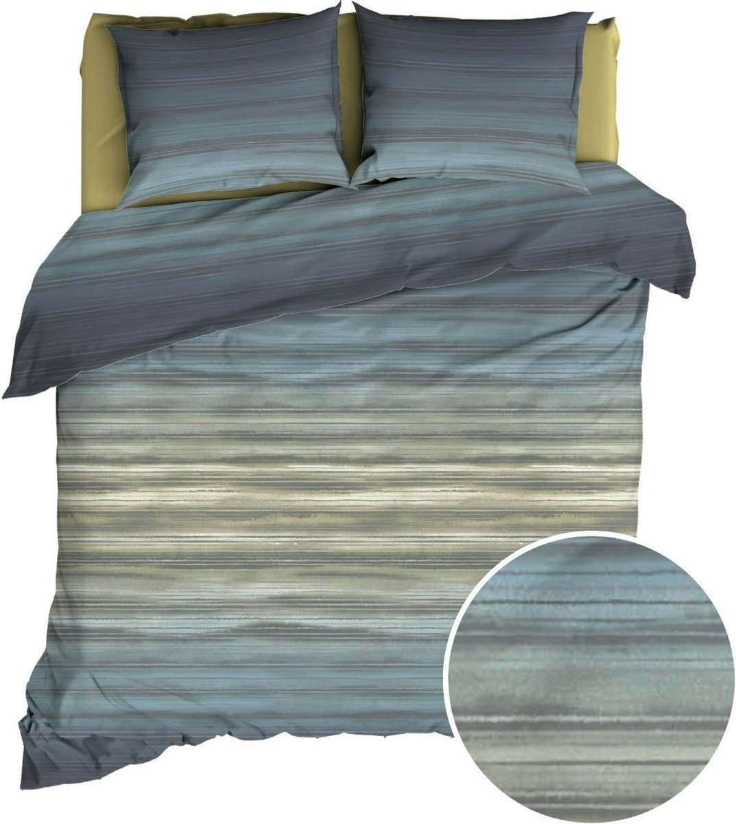 Satin d'Or Fluvius Dekbedovertrek - Lits-jumeaux - Lits-jumeaux (240x200/220 cm + 2 slopen) - Teal/Blauw
