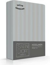 Hoeslaken Satin d'Or - Satin - (hauteur d'angle 25 cm) Argenté - L 180 x L 200 cm - Qualité Hôtelière Twin - Convient pour Matras standard - 01933-B 180 x L 200 cm