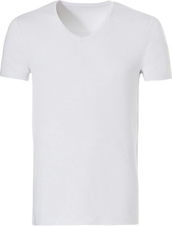 Wit V-hals T-shirt.