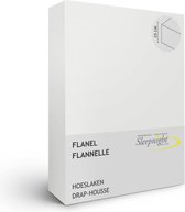 Sleepnight Hoeslaken - Flanel - (hoekhoogte 25 cm ) ivoire - B 140 x L 200 cm - 2-persoons - Geschikt voor Standaard Matras - 517391-B 140 x L 200 cm