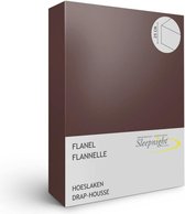 Sleepnight Hoeslaken - Flanel - (hoekhoogte 25 cm ) taupe - B 160 x L 200 cm - Lits-jumeaux - Geschikt voor Standaard Matras - 863567-B 160 x L 200 cm