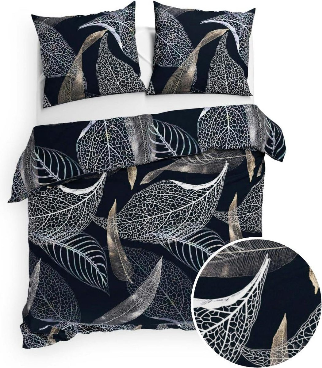 Heckettlane Heckett & Lane Flanel Dekbedovertrek Liba (Oil Black) - 200x200/220 cm
