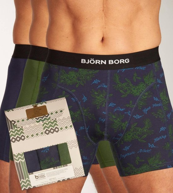 Björn Borg Premium Cotton Stretch Korte short - 3 Pack Blauw-Groen - 10001557-MP001 - XL - Mannen