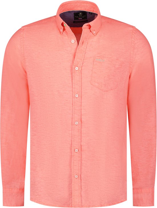 New Zealand Auckland - Chemise Okarito Linen Fury Pink - Homme - Taille L - Coupe Regular