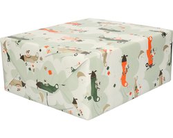 Product afbeelding van 1x Rollen Inpakpapier/cadeaupapier Sinterklaas thema vliegtuigjes blauw/grijs 300 x 70 cm - Cadeauverpakking kadopapier