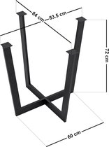 Stalen onderstel Kaustinen tafelpoot 72x84x83,5 cm zwart