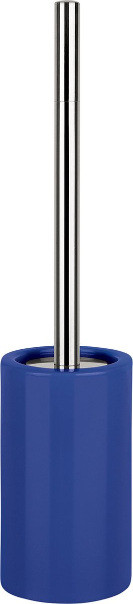 Spirella Luxe Toiletborstel in houder Sienna - blauw glans - porselein - 42 x 10 cm - met binnenbak