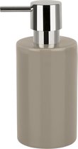 Spirella zeeppompje/dispenser Sienna - glans beige - porselein - 16 x 7 cm - 300 ml - badkamer/toilet/keuken