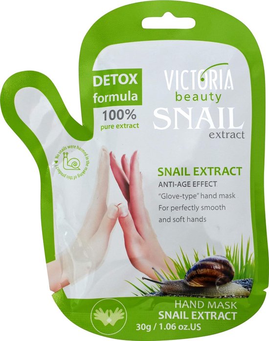 Victoria Beauty | Voedend, Hydraterend en Anti-Aging "Handschoen-Type" Handmasker met Slakkenextract | voor Droge of Beschadigde Handen en Nagels | 30 g