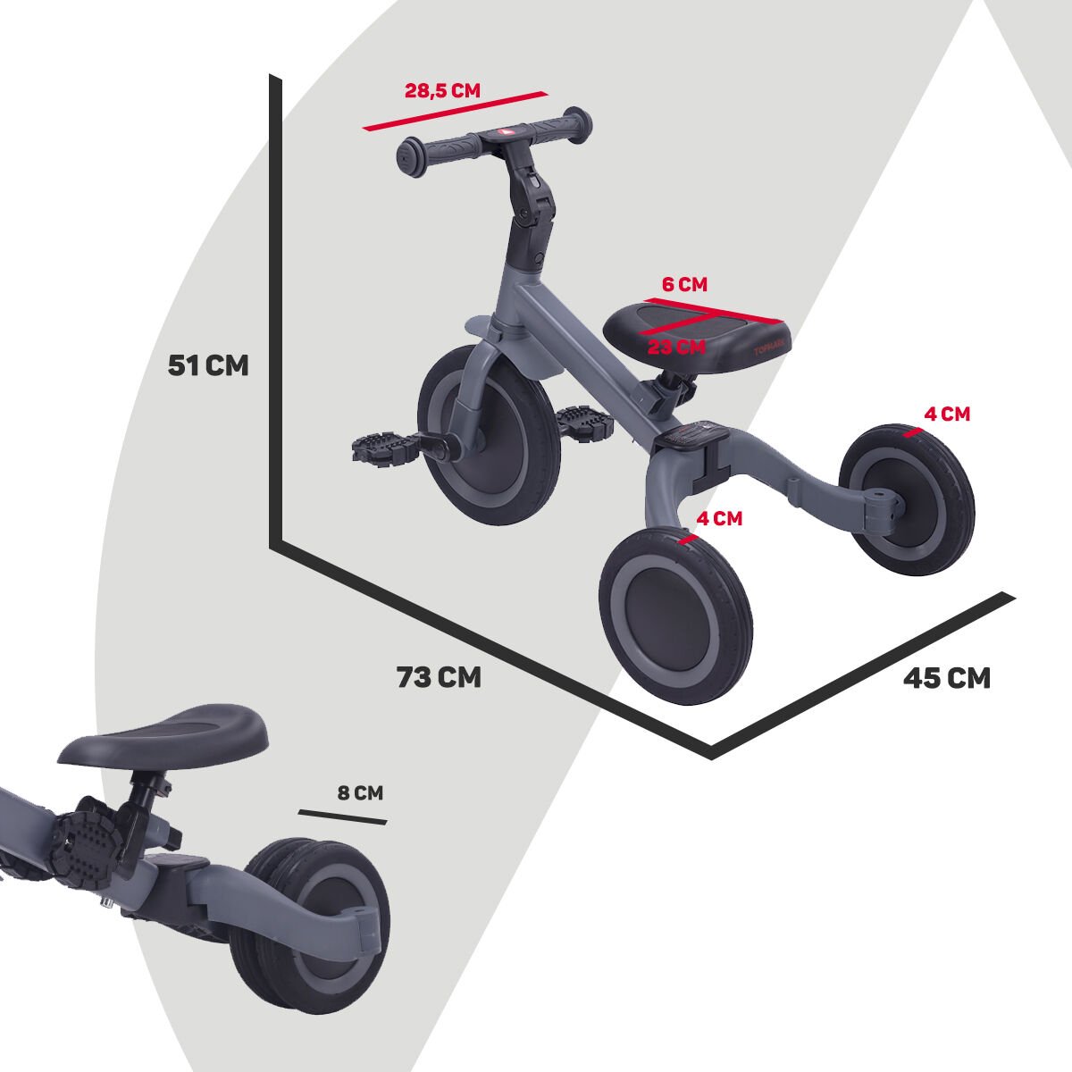 Topmark Kaya - 4 in1 Driewieler - Loopfiets - Balance Bike - Groen — afbeelding 8