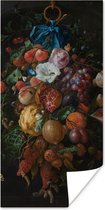 Poster Festoen van vruchten en bloemen - Schilderij van Jan Davidsz. de Heem - 75x150 cm