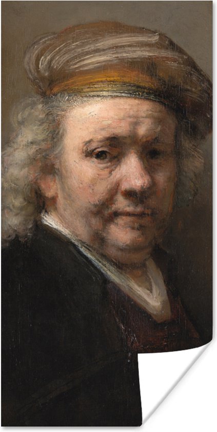 Poster Zelfportret - Schilderij van Rembrandt van Rijn - 40x80 cm