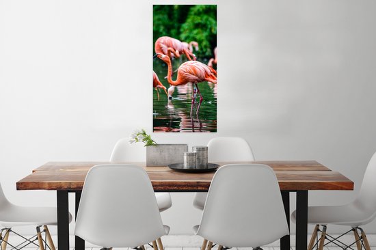 PosterMonkey - Poster - Cadre photo - Vogel - Water - Flamingo - Tropical - Animaux - 40x80 cm - Affiche sous cadre - Affiche flamant rose - Photo avec cadre - Affiche avec cadre