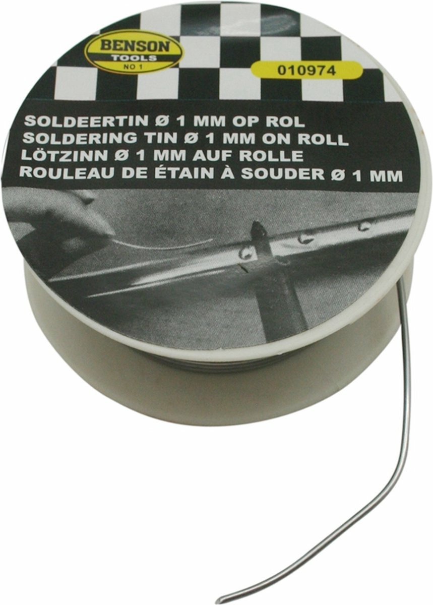Benson Soldeertin - 1 mm - 8M Rol - met harskern - soldeerbout / solderen – foto 2