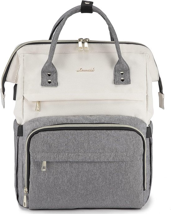 Élégant sac à dos pour ordinateur portable beige-gris pour femme – Perfect pour l'université, les Voyages et un usage quotidien