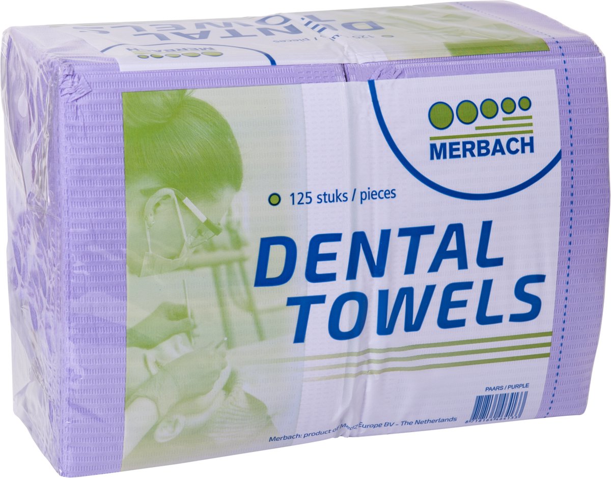 Goedkoopste Voordeelverpakking 3 X Merbach dental towel paars, 4 x 125 stuks