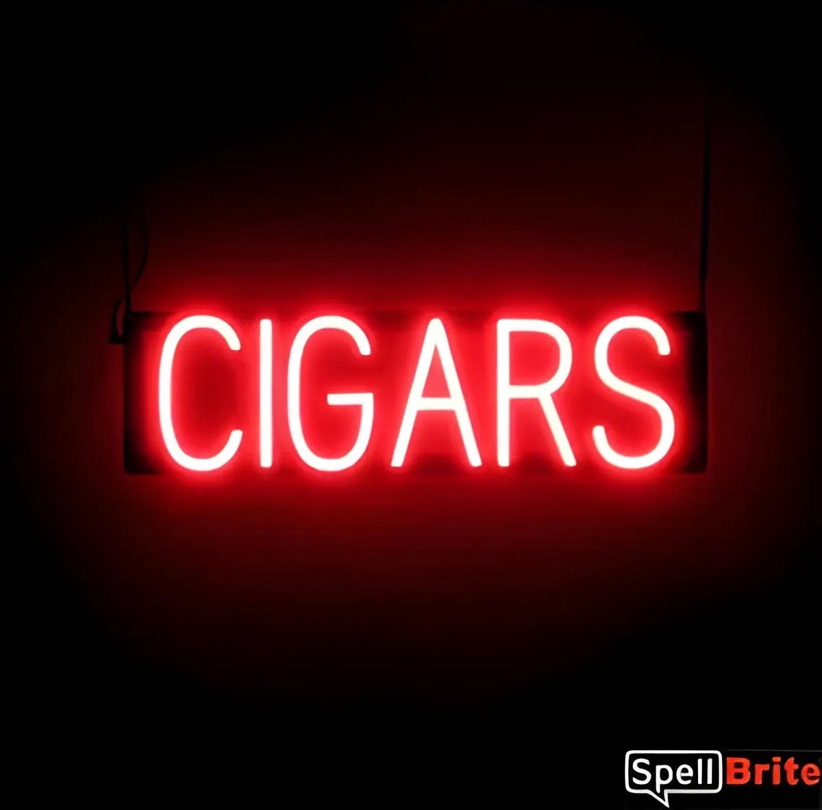 CIGARS - Lichtreclame Neon LED bord verlicht | SpellBrite | 57 x 16 cm | 6 Dimstanden - 8 Lichtanimaties | Reclamebord neon verlichting