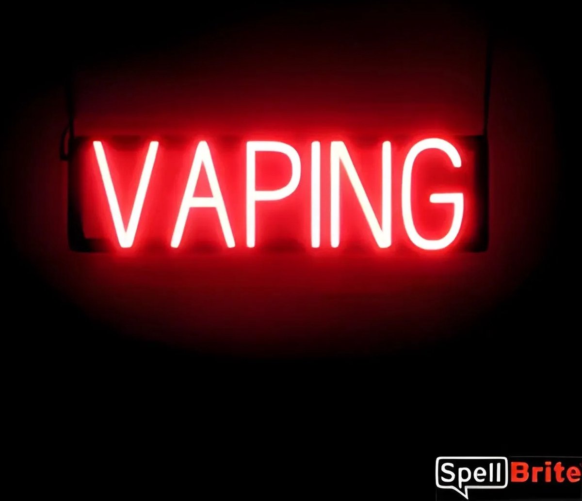 VAPING - Lichtreclame Neon LED bord verlicht | SpellBrite | 57 x 16 cm | 6 Dimstanden - 8 Lichtanimaties | Reclamebord neon verlichting