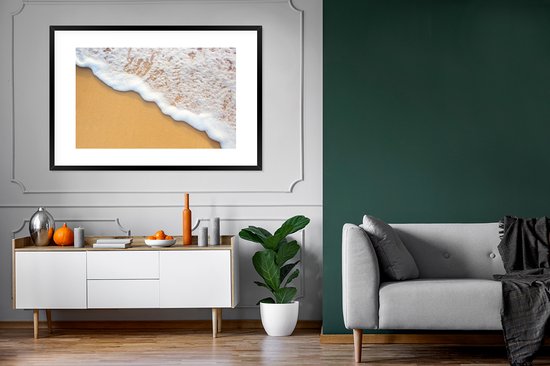 Poster in lijst - Fotolijst 120x80 cm - Posters - Strand - Water - Zee - Tropisch - Zomer - Posterlijst zwart - Decoratie - Wanddecoratie woonkamer - Muurdecoratie slaapkamer