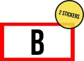 Pictogram/ sticker | Voedingsaansluiting droge blusleiding (B) | 20 x 10 cm | Brandweer | Brandveiligheid | Brandbestrijding | Wit | Rood | 2 stuks