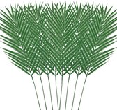 Pakket van 8 kunstmatige palmbladeren, 63 cm kunstmatige tropische palmbladeren, kunstplant, grote Areca palmboom, kunstmatige bladeren voor Hawaiiaanse Luau-decoratie, bruiloft, feest, jungle