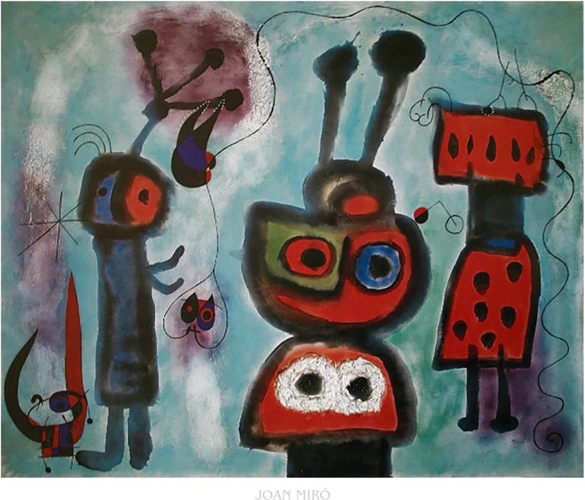 PGM Kunstdruk Joan Miró - Loiseau au regard calme 80x60cm Divers