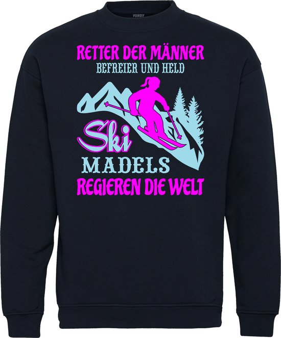 Pull Ski Madels | Vêtements d'habillage après-ski | Mauvaise combinaison de ski | Tenue d'après-ski | Marine | taille XL